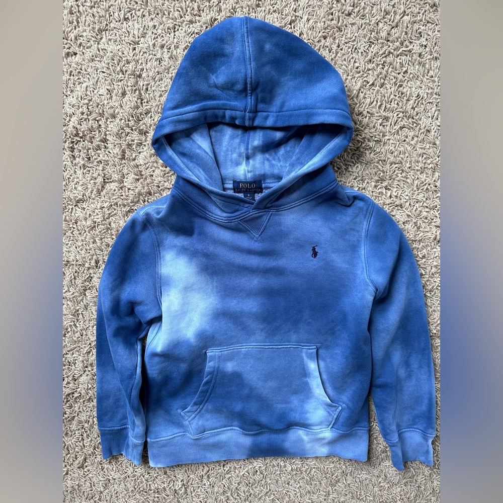 Boys polo Ralph Lauren blue tie dye hoodie size 6
